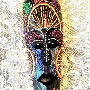 NWT Wooden Authentic Bali Tribal Mask Wall Hanging